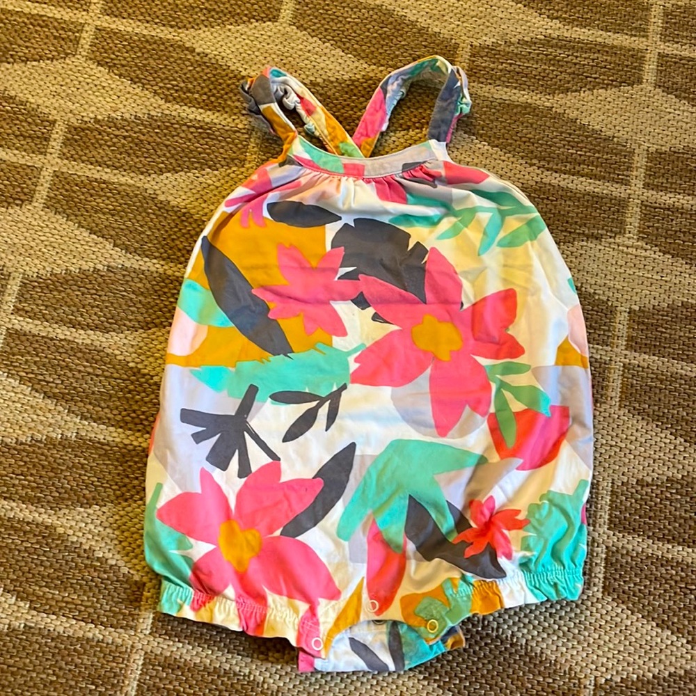 🌷Tea Collection-Tropical Baby Romper 12-18 months.